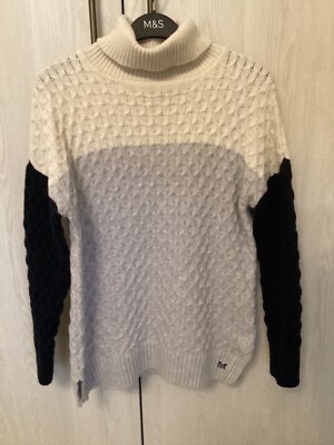 Crew Clothing Company Rollkragenpullover Farbblock Größe 12