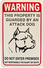 Guard Dog On Duty Sign Beware of Dog Dogs Will Bite Attack Dog Do Not Enter