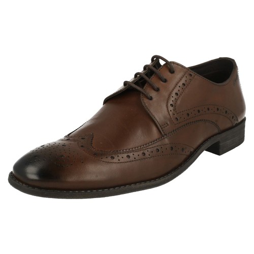 Brogue Lace Up Leather Derby Shoe 