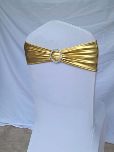 100 Metallic Spandex Chair Band for Folding Banquet Universal Chair Covers - Picture 6 of 28