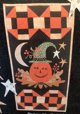 PATTERN Primitive Pumpkin Witch Moon Table Runner NEW Four Corner Kathy Schmitz