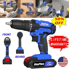 21V Electric Cordless Drill Electric Screwdriver Combo Set w/ Battery & Charger