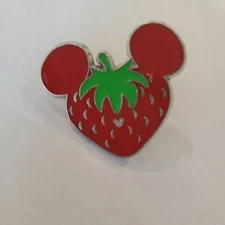 Park Food Collection Strawberry Mickey Head Shape Disney Trading Pin ~ Brand New