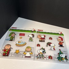 Peanuts Christmas Window Clings - 2 Sets - Charlie Brown Snoopy Woodstock Linus