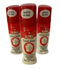 3 Pack KIWI Color Shine Premiere Shoe Polish 2.5 FL OZ Bottle WHITE / BLANC
