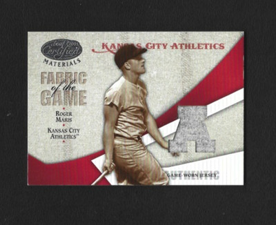 2004 Leaf Certified Materials Roger Maris Fabric of the Game 44/100 - Athletics