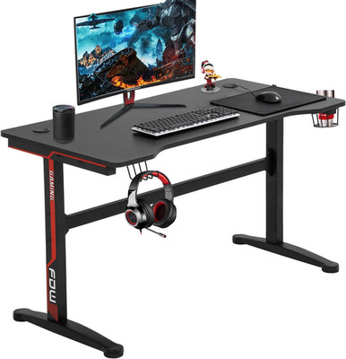 Extra Large Ergonomic Gaming Desk with Cup Holder & Headphone Hook
