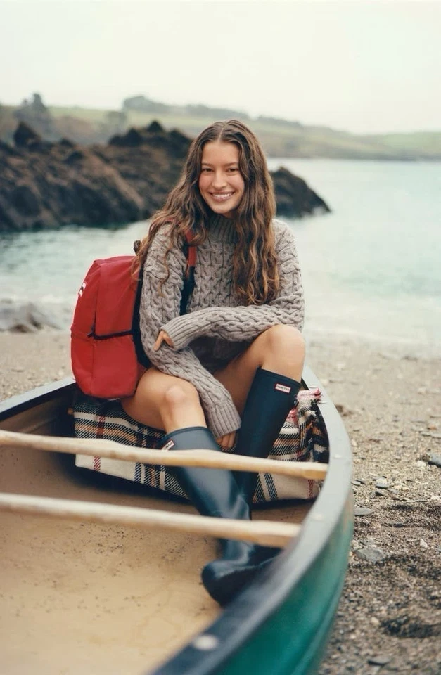 Botas de lluvia Hunter Original para mujer altas de goma negras mate talla 7 usadas en excelente estado $190 Foto 2 de 4