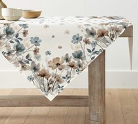 TischwäSche Wilde Tuschemalerei Blumen BläTter 85X85 Cm Tisch Dekoration KüChe
