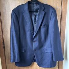 Hart Schaffner Marx Loro Piana Cashmere Blazer Coat Mens 46 R Navy Blue 2 Button