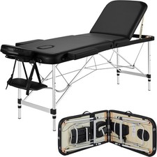Portable Folding Massage Table Adjustable Lash Tattoo Bed Black Foam-padded