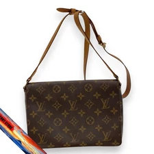 Louis Vuitton Musette Tango Monogram Canvas Shoulder Bag BRW PVC