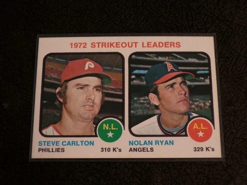 1973 Topps #67 NOLAN RYAN-STEVE CARLTON Strikeout Leaders card! HOF!
