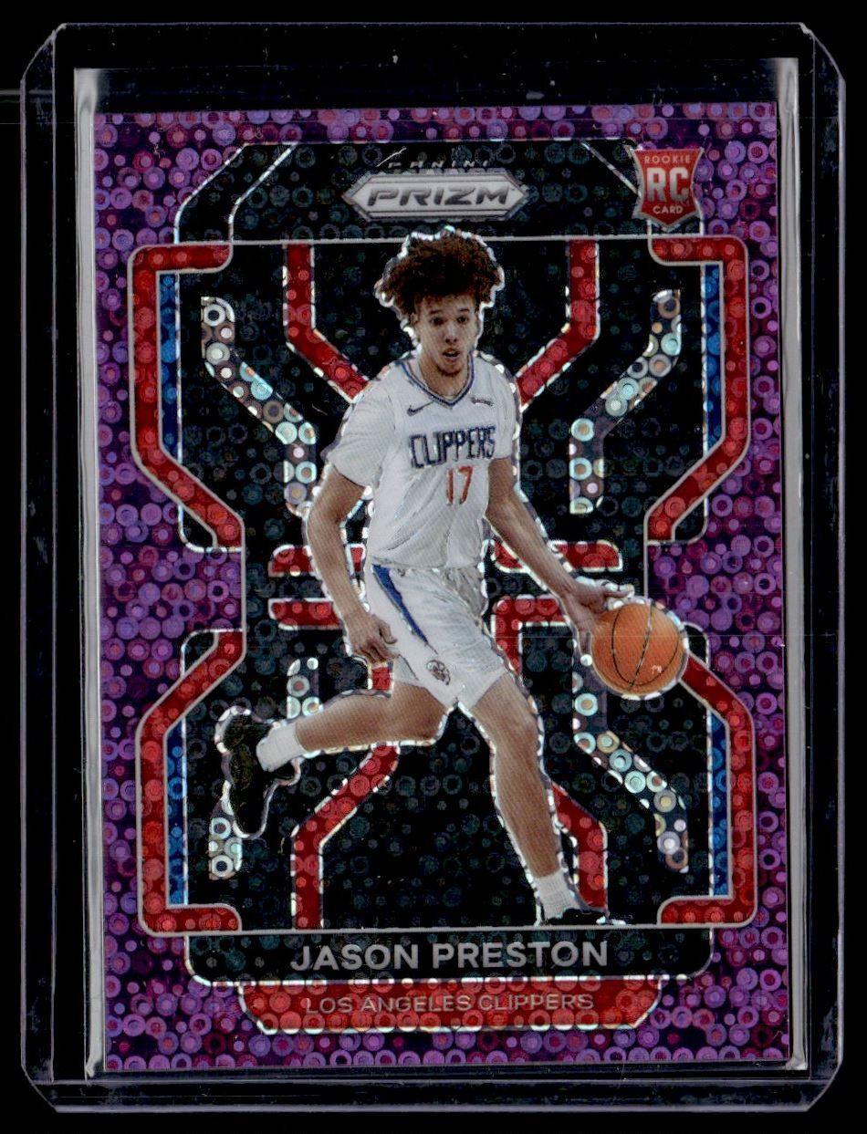 2021-22 Panini Prizm Purple Fast Break Jason Preston RC 34/75 Los Angeles