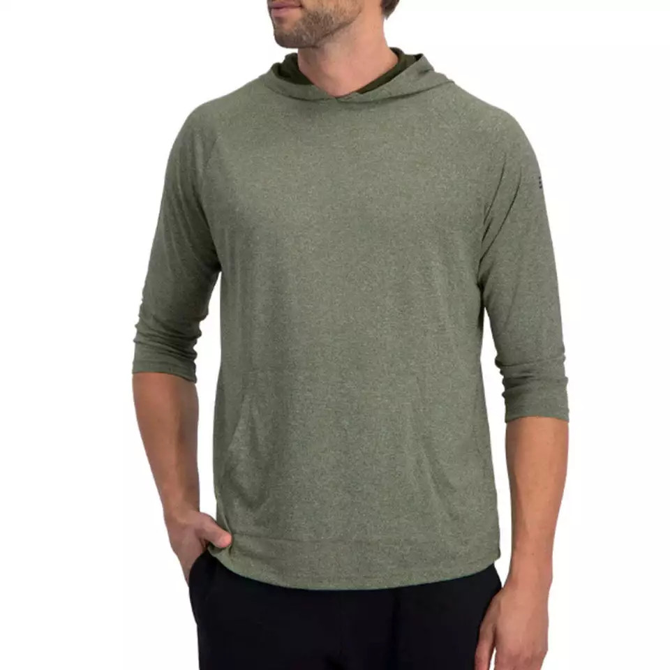 МУЖСКОЙ ПУЛОВЕР С КАПЮШОНОМ THREE SIXTY SIX С РУКАВОМ 3/4 - РАЗМЕР: МУЖСКОЙ 3XL - ОЛИВКОВО-ЗЕЛЕНЫЙ