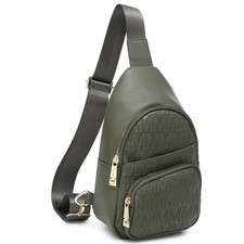 Small Crossbody Sling Bag for Women PU Leather Lightweight Chest Pack Hands F...