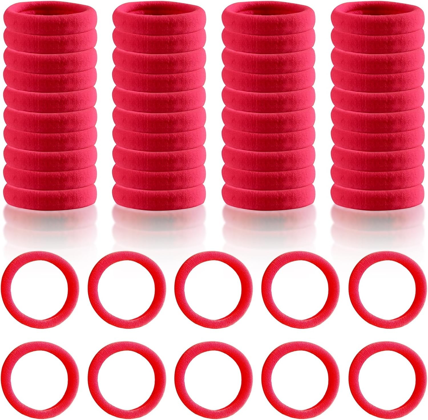 50 Pack Hair Bands for Women,Thick Bobbles Elastic Ties No Damage Hairbands Sof