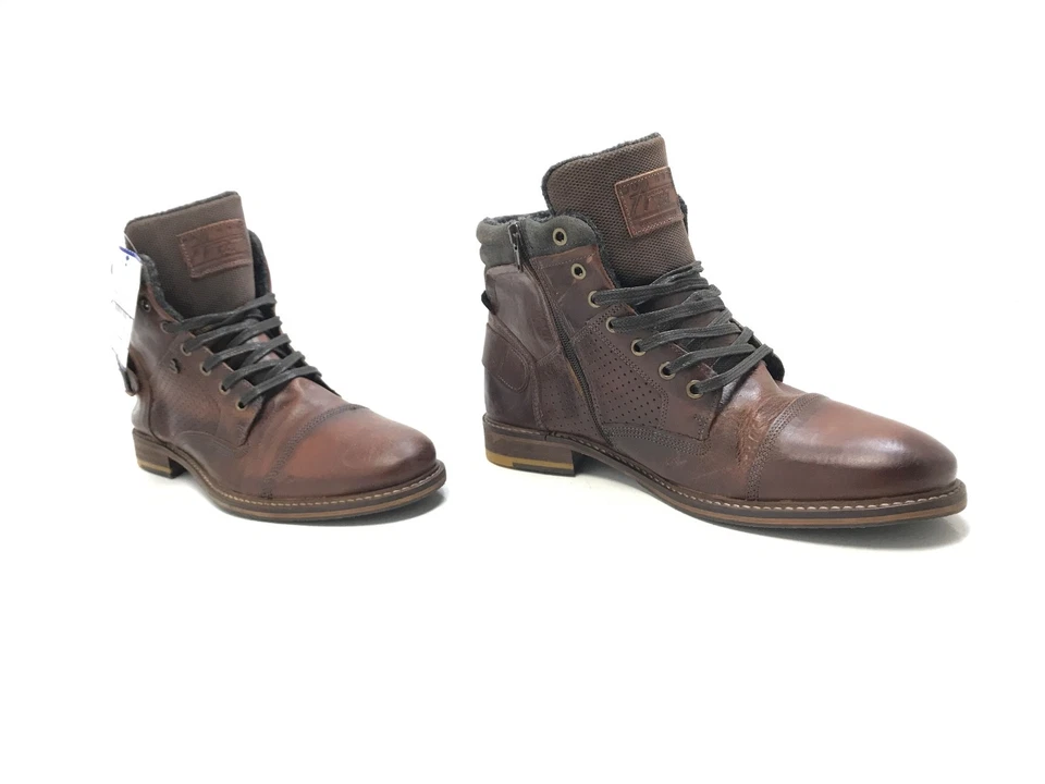 BullBoxer Herren Stiefel Stiefeletten Boots Leder Freizeit Comfort Braun Gr 44 - Bild 2 von 4