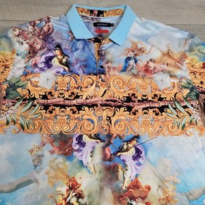 Barabas Shirt Men’s 3XL Baroque/Renaissance Print Classic Fit Polo Golf Casual