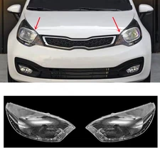 LH+RH Front Headlight Lens Lamp Cover +Glue For Kia Rio Hatchback 2012-15 A Pair