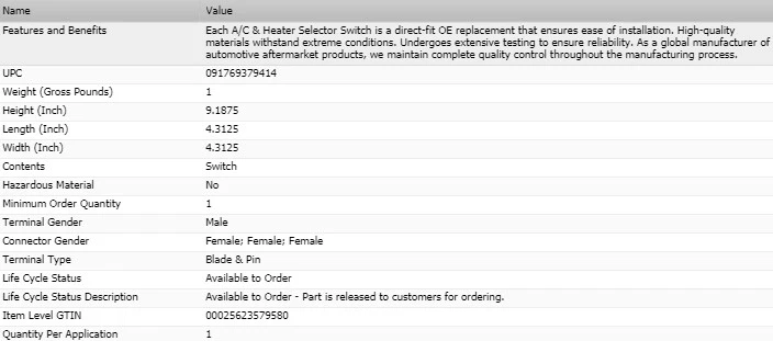 HVAC A/C Heater Control Switch for 2006 DODGE CHARGER - Image 2 of 4