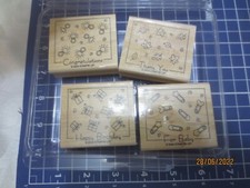 Stampin Up 4 pc Rubber Stamp Set Fabulous Four 2004 occasions wood 2004