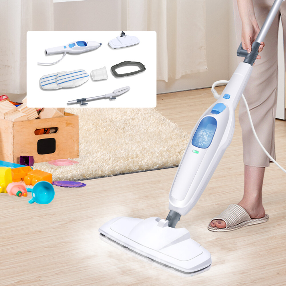 Steam Mop Hot Cleaner 10-in-1 Convenient Detachable Handheld Floor Cleaning Unit-image