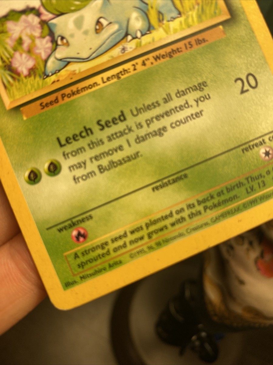 Pokmon Base Set Bulbasaur 44/102, 1995 Pokmon Card, Nintendo