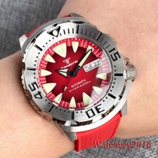 Tandorio Monster 42mm AR Sapphire Crystal Men Automatic Wristwatch NH36 200m Red