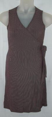 Black Striped Jr Sz Large Sleeveless Stretchy Bodycon Form Fitting Dress MOA MOA