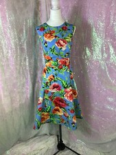Carolina Herrera Floral Twisted Waist Fit & Flair Dress Sz 12 AUTHENTIC NWT 
