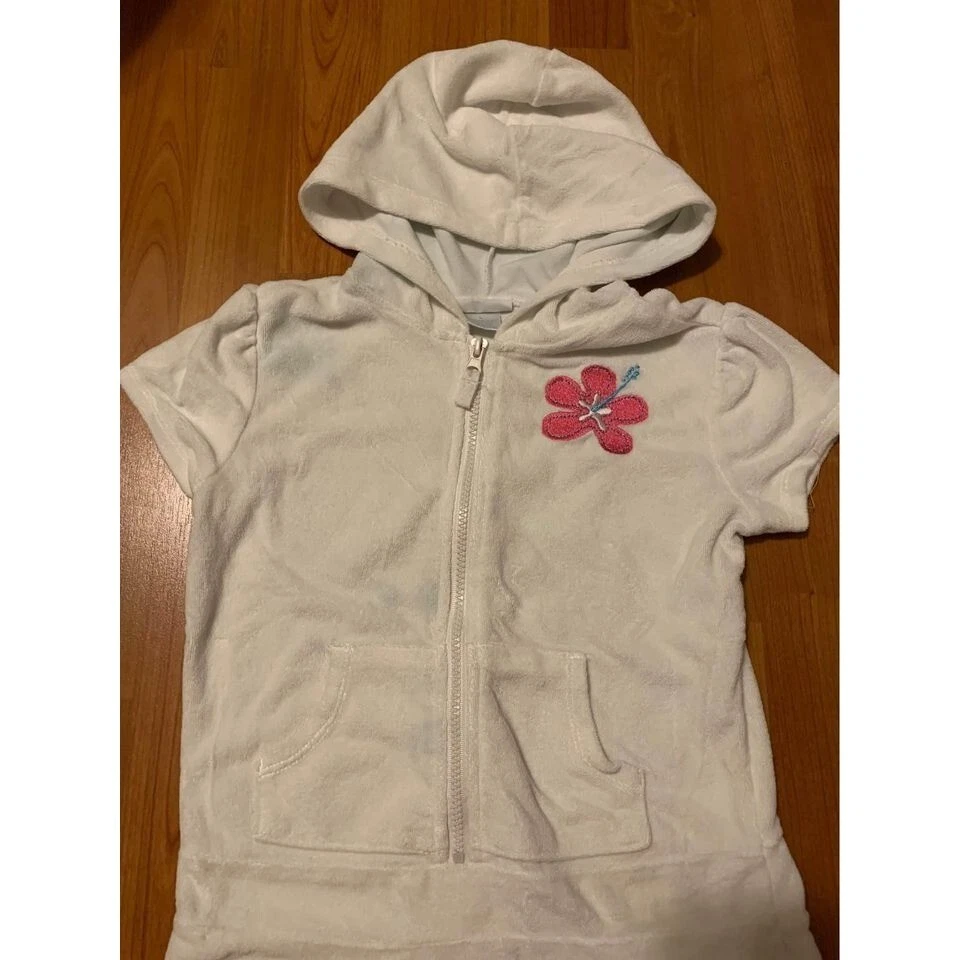 Verde Perro Terry Cremallera Vestido Traje de Baño Cubierta Talla Grande Niñas Informal Verano Foto 2 de 4