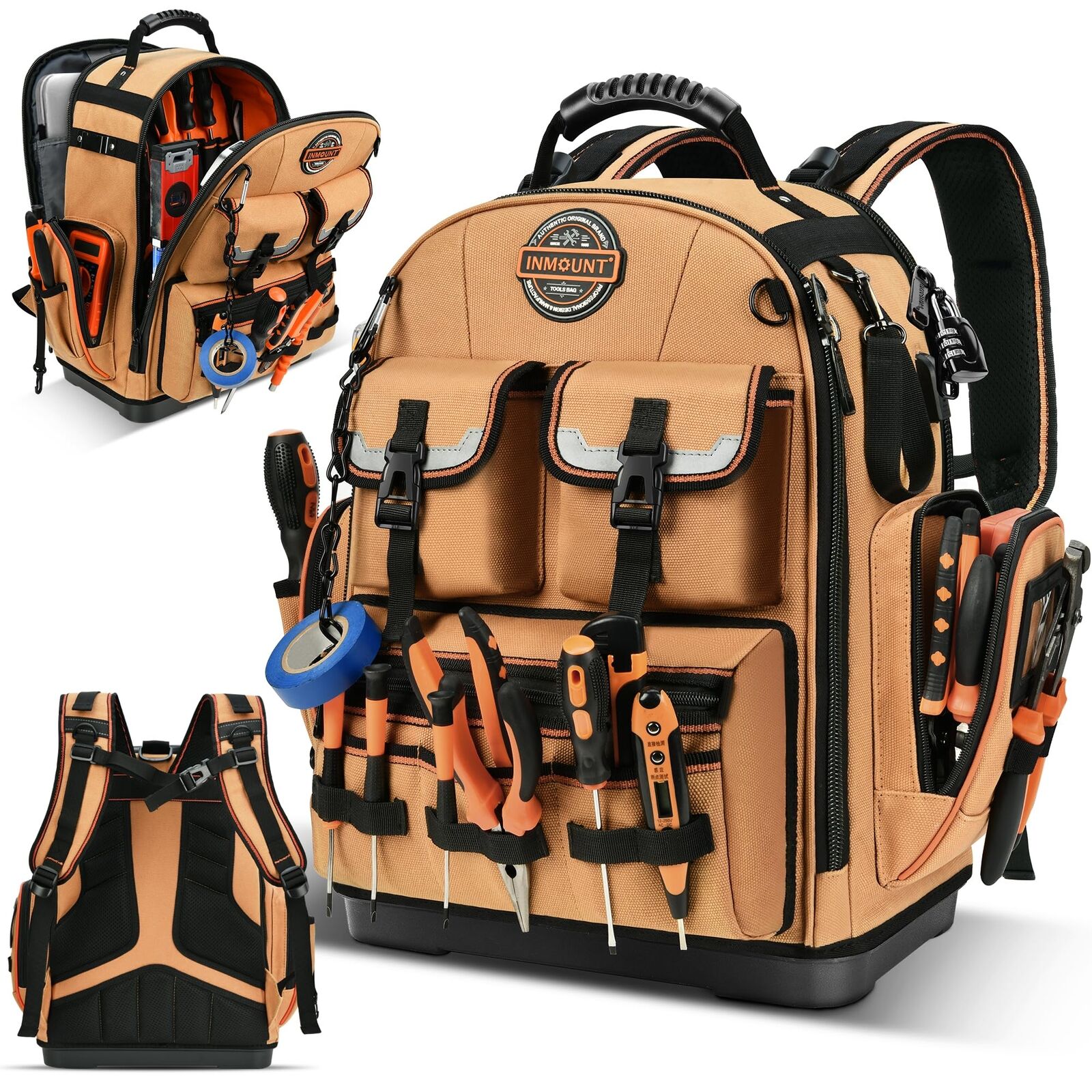 Backpack Tool Bag - LOKASS Tool Backpack Heavy Duty Tool Organizer Water-res