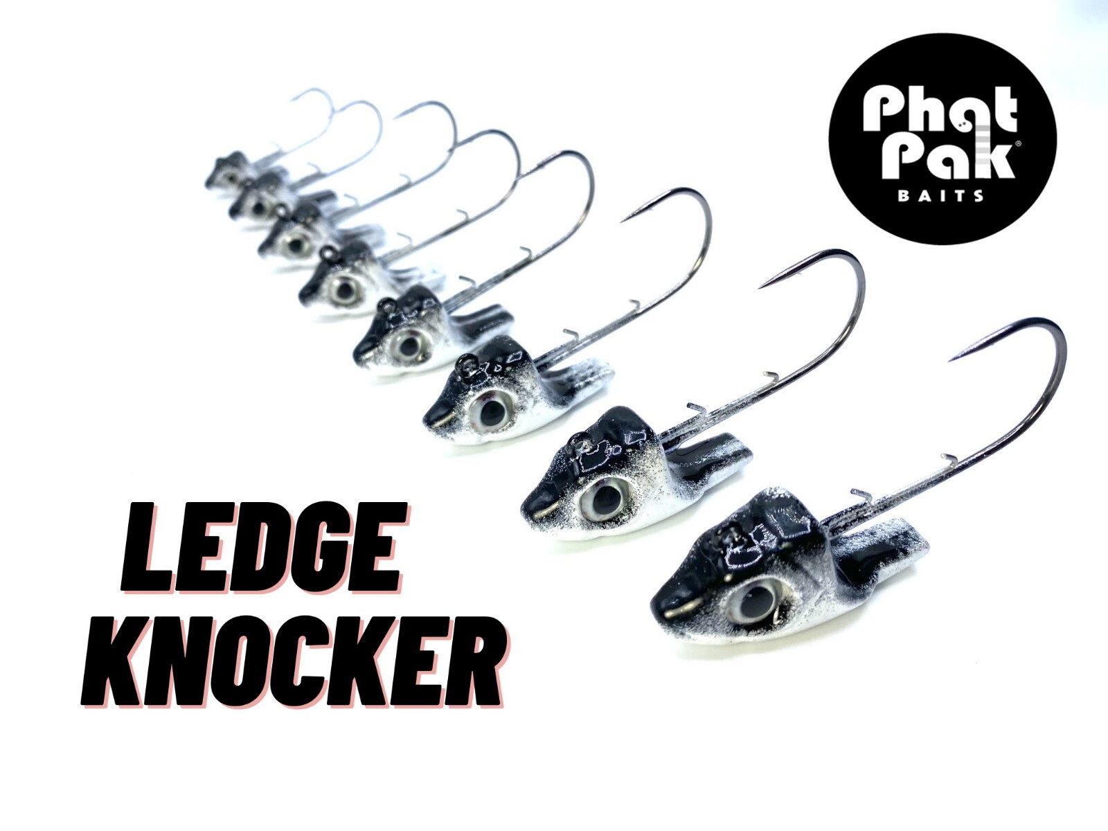 5ct Ledge Knocker Swimbait Jig Head 3D Eyes VMC Mustad Black Nickle Fishing Lure eBay