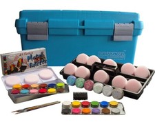 Eulenspiegel Schminkkoffer Schmink Koffer 24 Profi Aqua Farben Glitzer Schwämme 