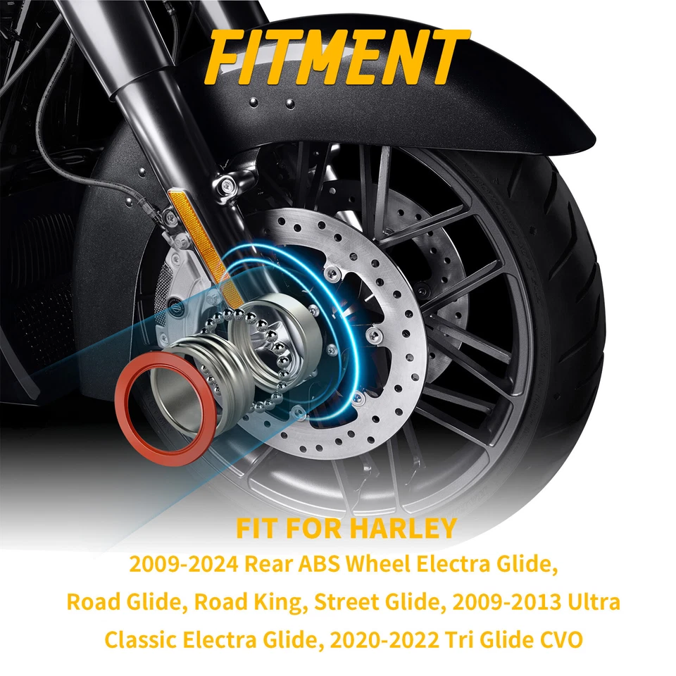 Rodamientos de rueda traseros ABS para Touring Electra Glide Road Glide Road King 2009-2024 Foto 2 de 4