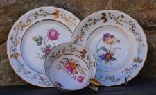 Beautiful Spode Period 1820-30 Copeland China Hand Gilded Cup, Saucer Plate Trio