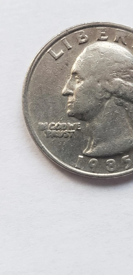 1985 P Quarter Errors - In God We Trust, Liberty, Light Strike,  filled P - Image 2 of 4