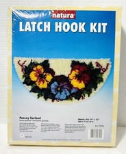 NEW Natura Latch Hook Kit Pansey Garland Pansies Rug Wall Decor