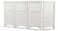 Outdoor Privacy Screen Decor 4 Resin Panel Yard Enclosure 5 Posts Fence White on sale Outdoor Privacy Screen Decor 4 Resin Panel Yard Enclosure 5 Posts Fence White on sale