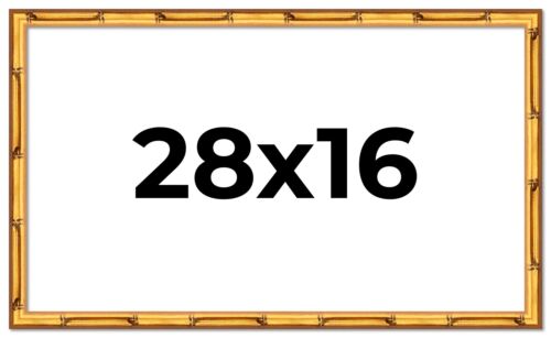 28x16 Frame Gold Bamboo Solid Wood Picture Frame | 1 Inch Moulding Width | Inter