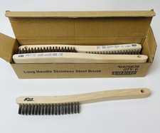  6 Pcs Blue Hawk 14 in. Long Wooden Handled Stainless Steel Welding Wire Brush