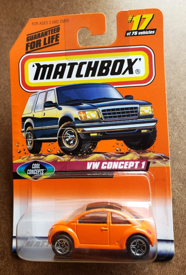 De colección 1997 Matchbox VW CONCEPT 1 VOLKSWAGEN ¡Cool Concepts! 3 Naranja 17/75 1:64 PR5 Foto 3 de 4