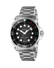Gucci Dive XL SWISS Quartz Black Dial Stainless Steel Men's Watch YA136208