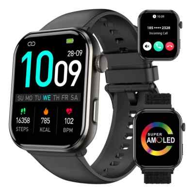 800mAh Blackview Smartwatch Herren Damen, AMOLED-Bildschirm immer an Fitnessuhr