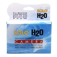 Solo H2O 35mm Single Use Underwater Camera (Kodak 400ASA, 27 Exposure Film)