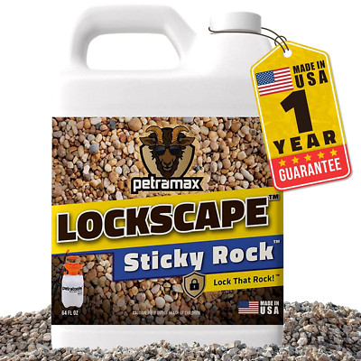 Lockdown Rock Glue for Landscaping - Non-Toxic, Easy Apply, 64 oz