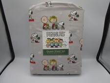Peanuts Christmas Gray Queen Sheet Set By Berkshire 4 Piece Snoopy Hot Cocoa