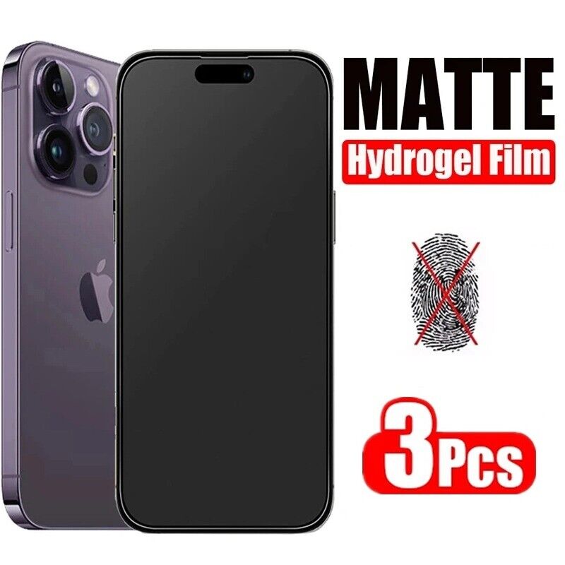 Film Protection Écran MAT Hydrogel iPhone 15 14 SE 13 12 Mini 11 Pro XR X  Max 8