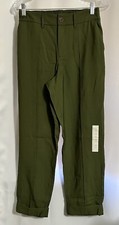 A New Day Women  s Olive High-Rise Slim Fit Effortless Pintuck Ankle Pants Size 6